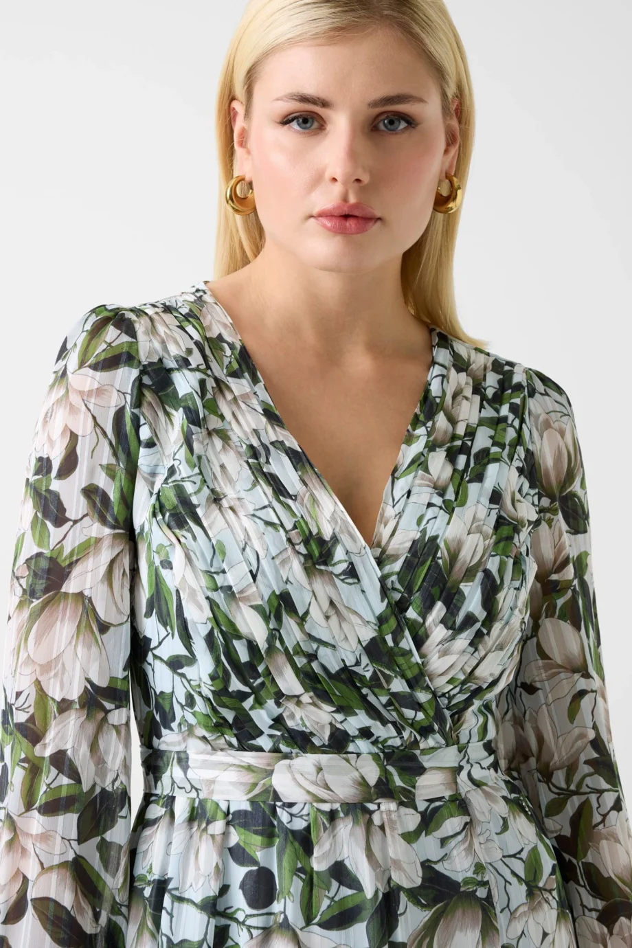 Guess Uzun Kollu Ilenia Pileli Uzun Kadın Çok Renkli Elbise W6RK39WJ712-PM6A