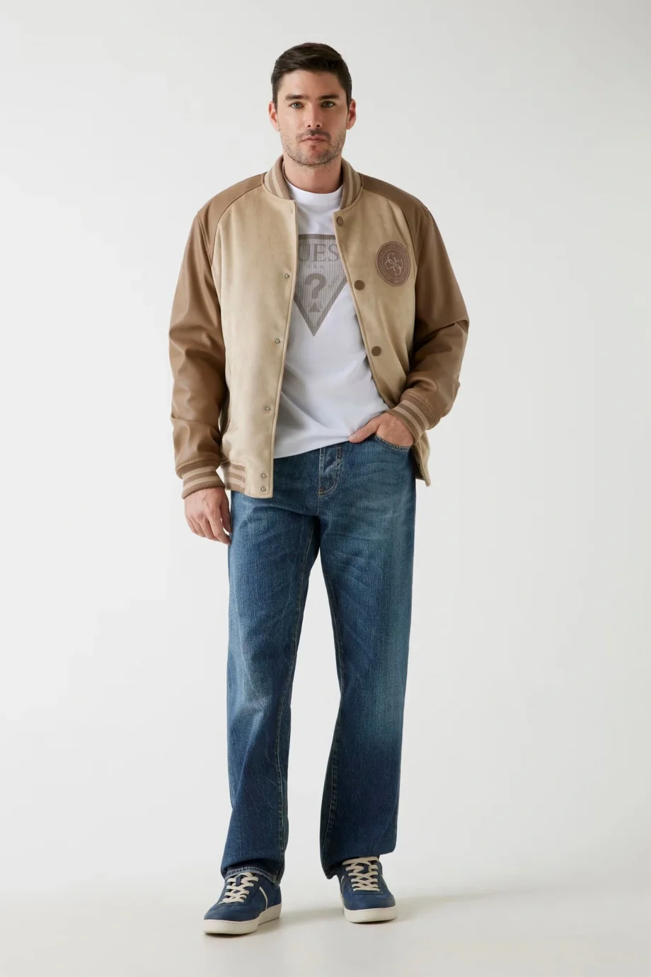 Guess Varsity Erkek Çok Renkli Bomber Ceket M5BL2BK1062-FN47