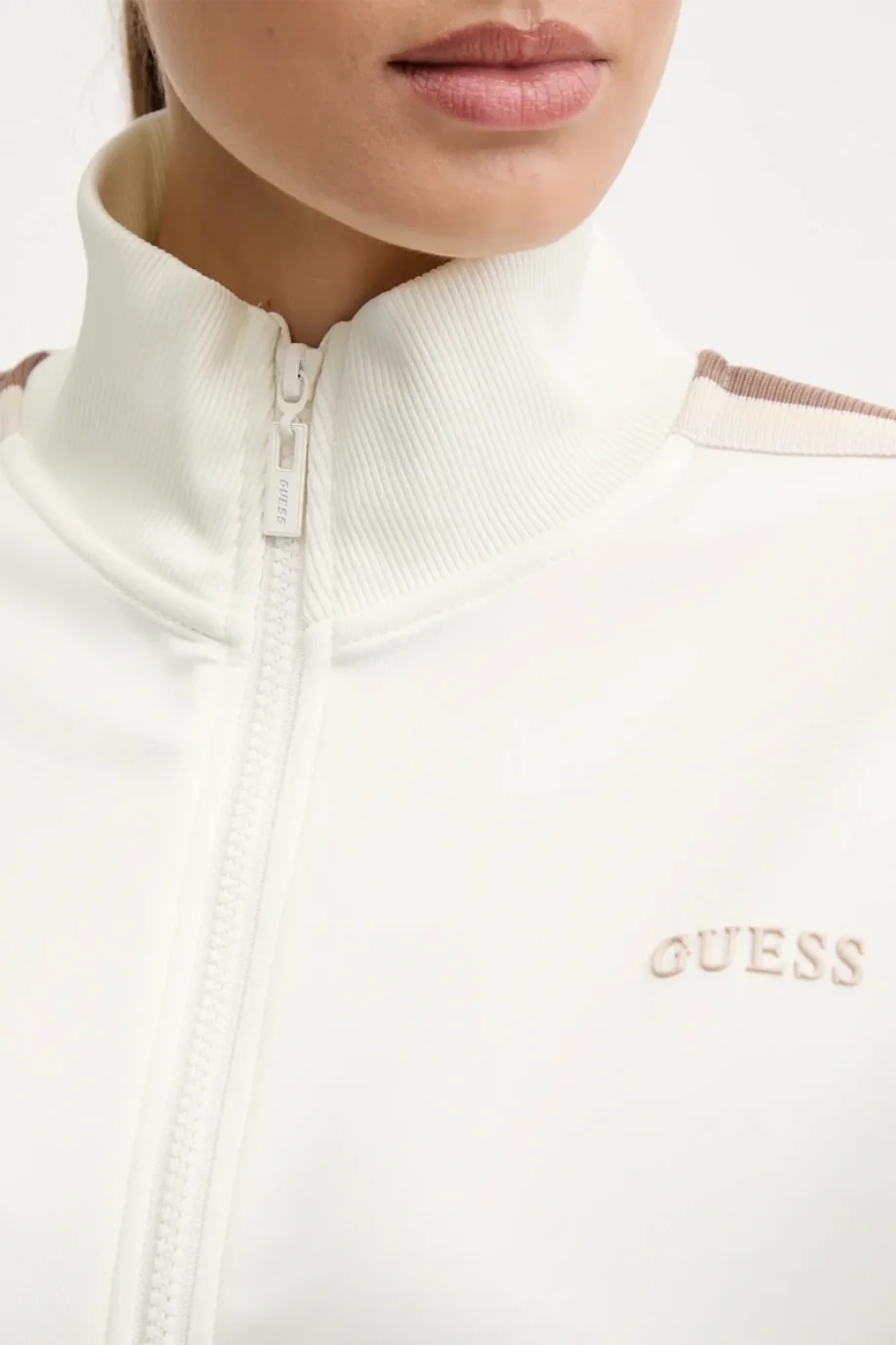 Guess Yarrow Kadın Krem Aktif Scuba  Eşofman  Üstü V5GQ18KCRU2-A10F