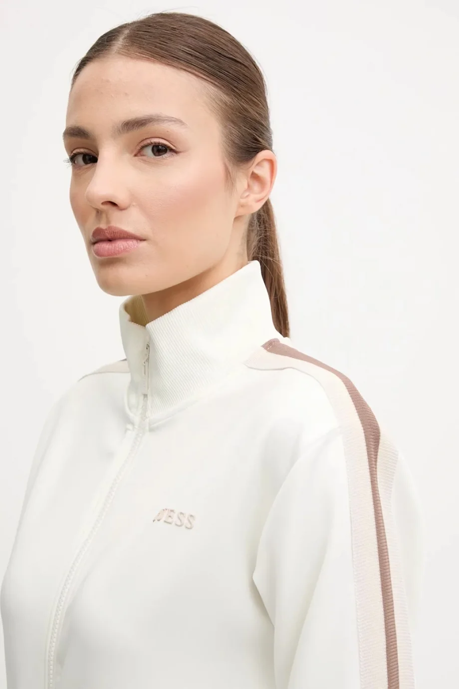 Guess Yarrow Kadın Krem Aktif Scuba  Eşofman  Üstü V5GQ18KCRU2-A10F