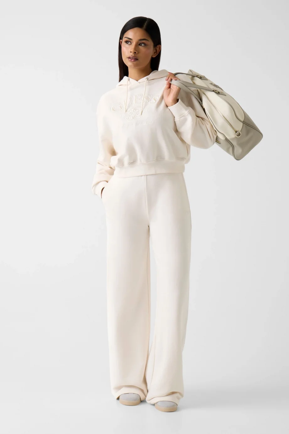 Guess Yayoi Kapüşonlu Kadın Beyaz Sweatshirt V6RQ03KD761-G012