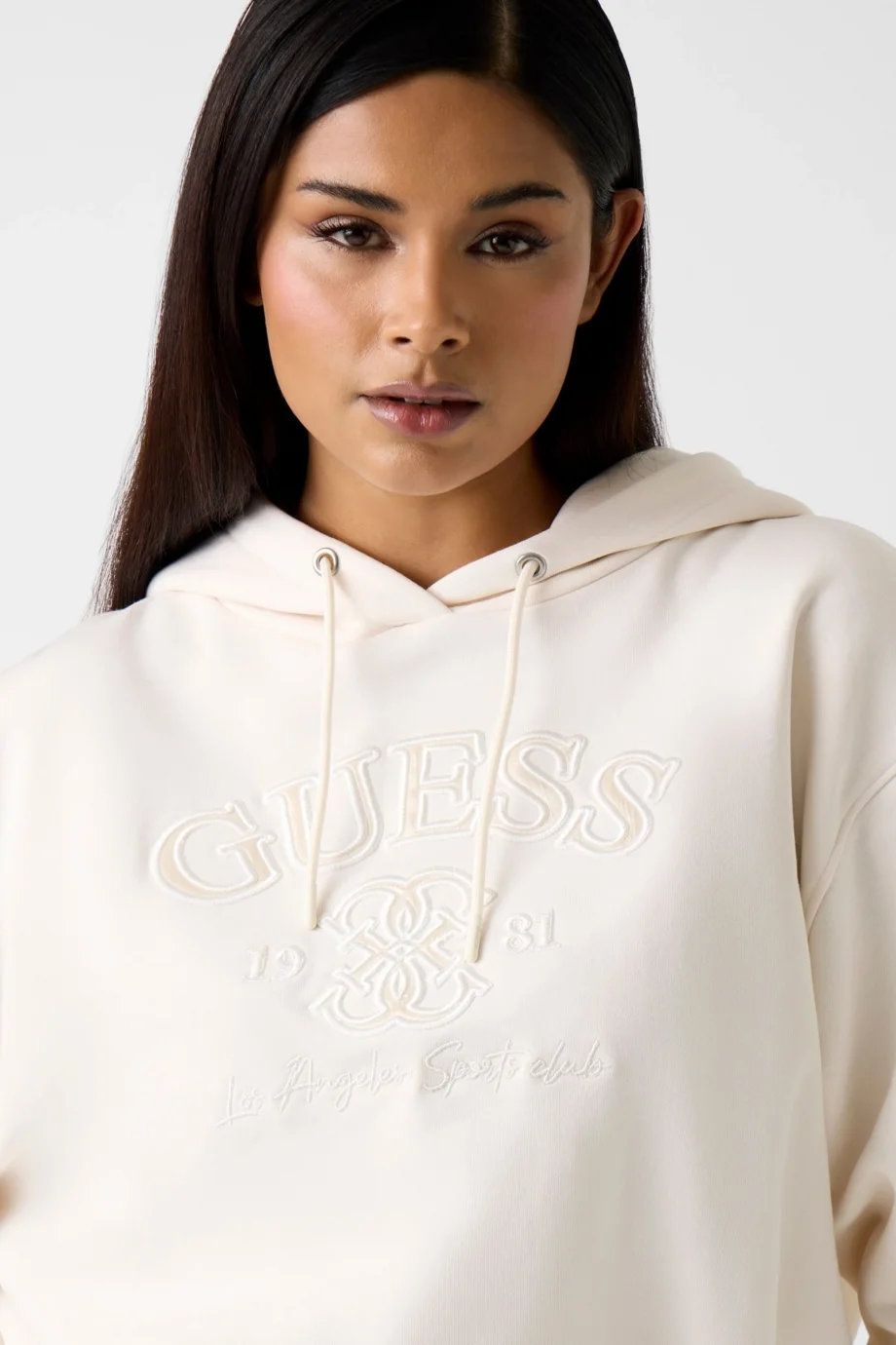 Guess Yayoi Kapüşonlu Kadın Beyaz Sweatshirt V6RQ03KD761-G012