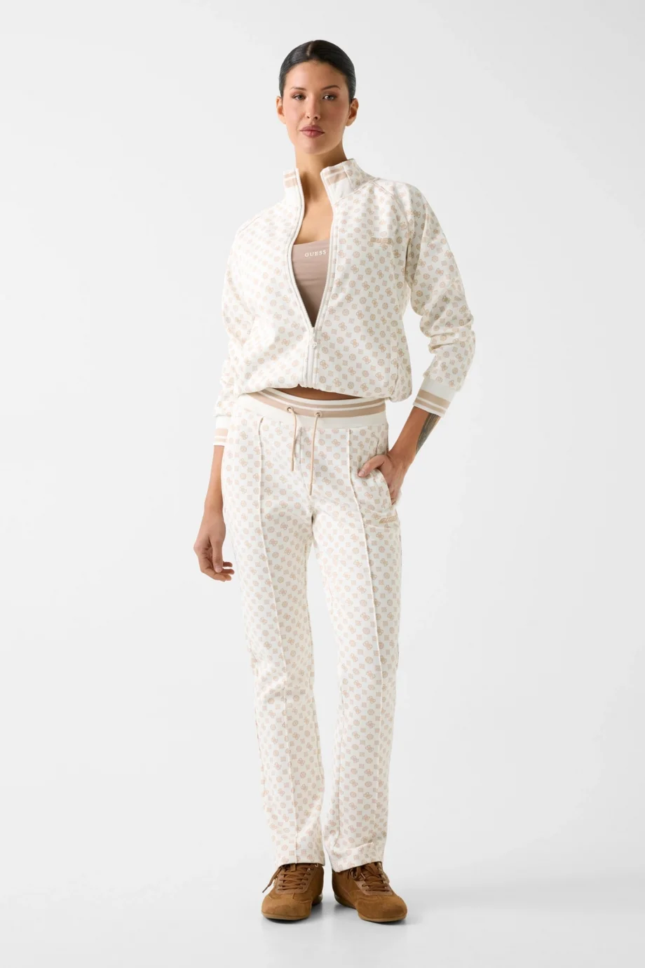 Guess Yeni Aggie Uzun Kadın Krem Eşofman Altı V5YB20KB212-P0OR