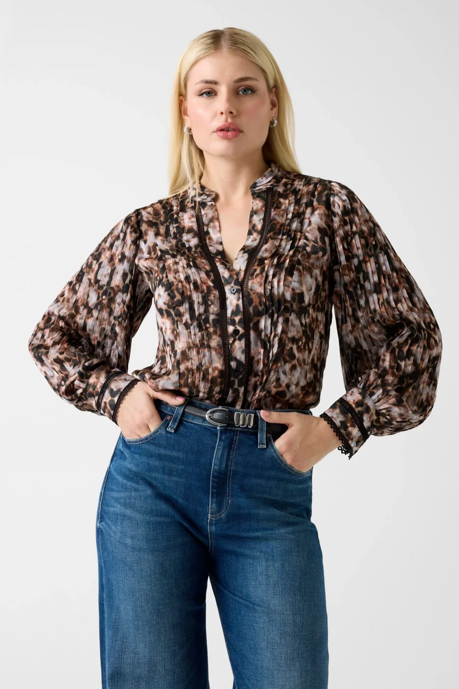 Guess Yeni Josette Uzun Kollu Kadın Çok Renkli Gömlek W5RH16WDW82-PM66