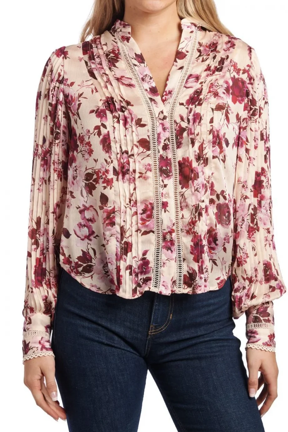 Guess Yeni Josette Uzun Kollu Kadın Pembe Gömlek W5RH16WDW82-PM6I