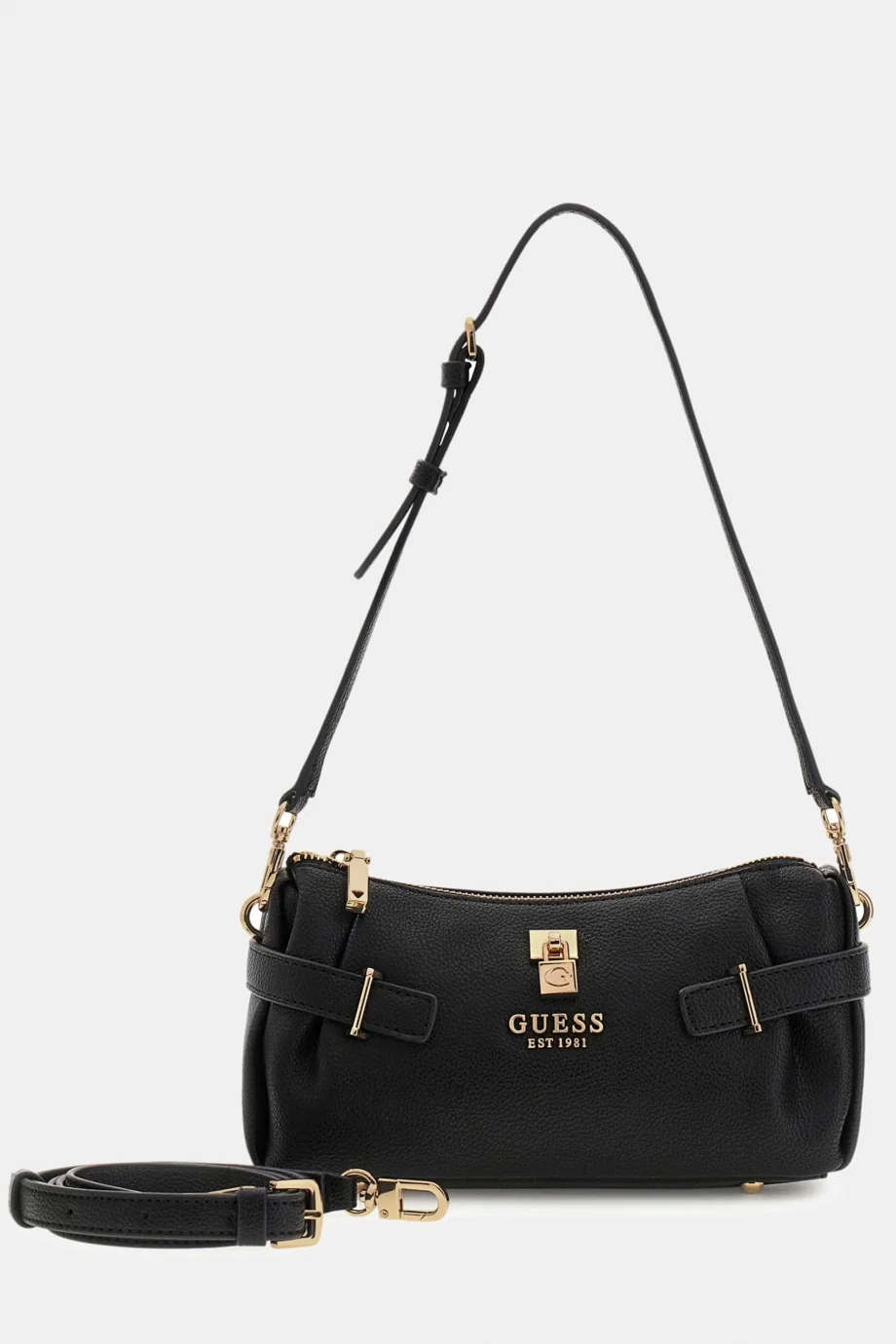 Guess Yesba Mini Üstten Fermuarlı Kadın Siyah Omuz Çantası HWBG7833720-BLA