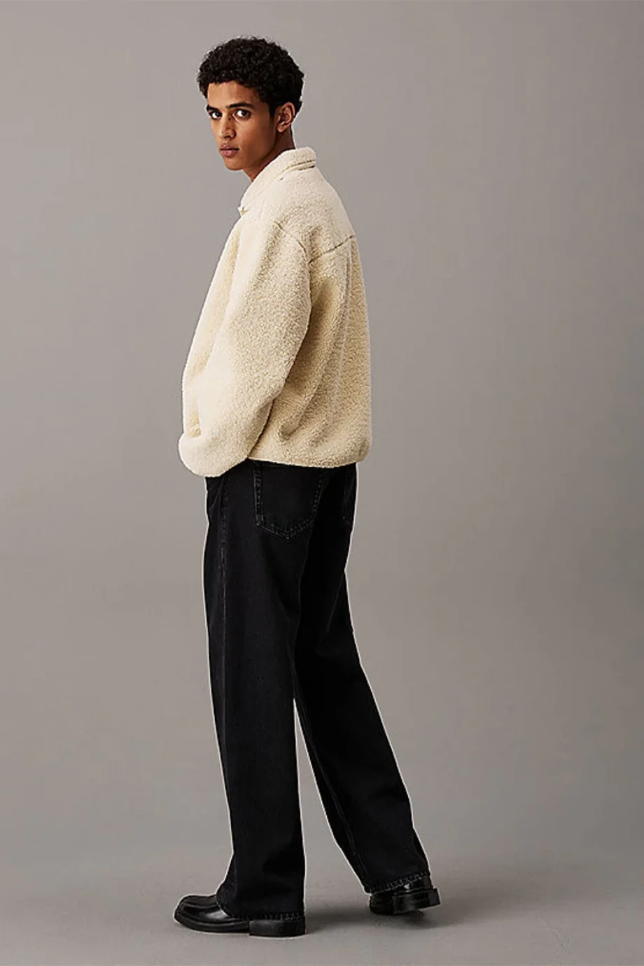 Calvin Klein HALF ZIP SHERPA Erkek BEJ Ceket J30J326679-ACX