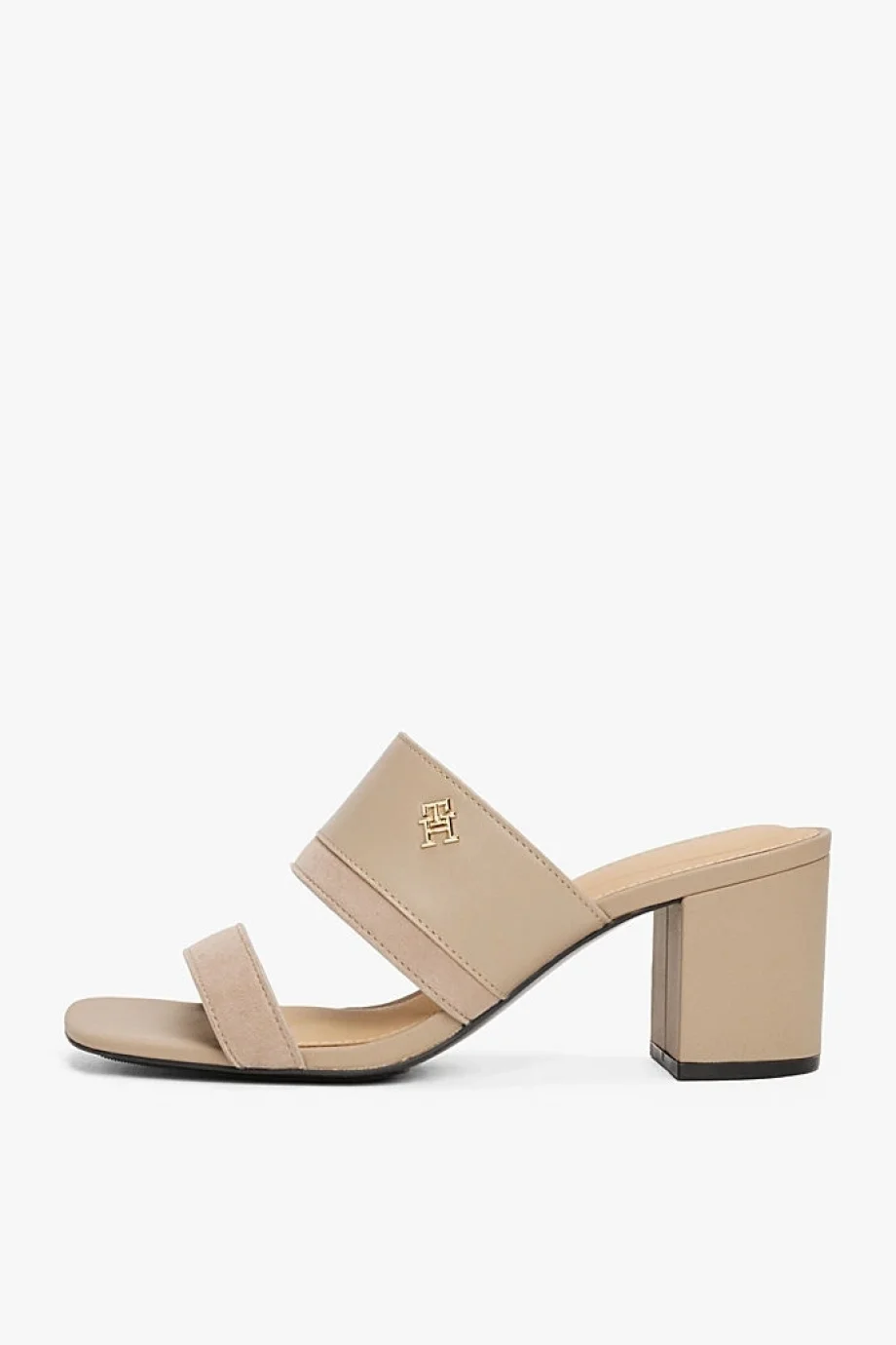 Tommy Hilfiger LEATHER & SUEDE BLOCK HEEL MULE Kadın Terlik FW0FW08530AFE