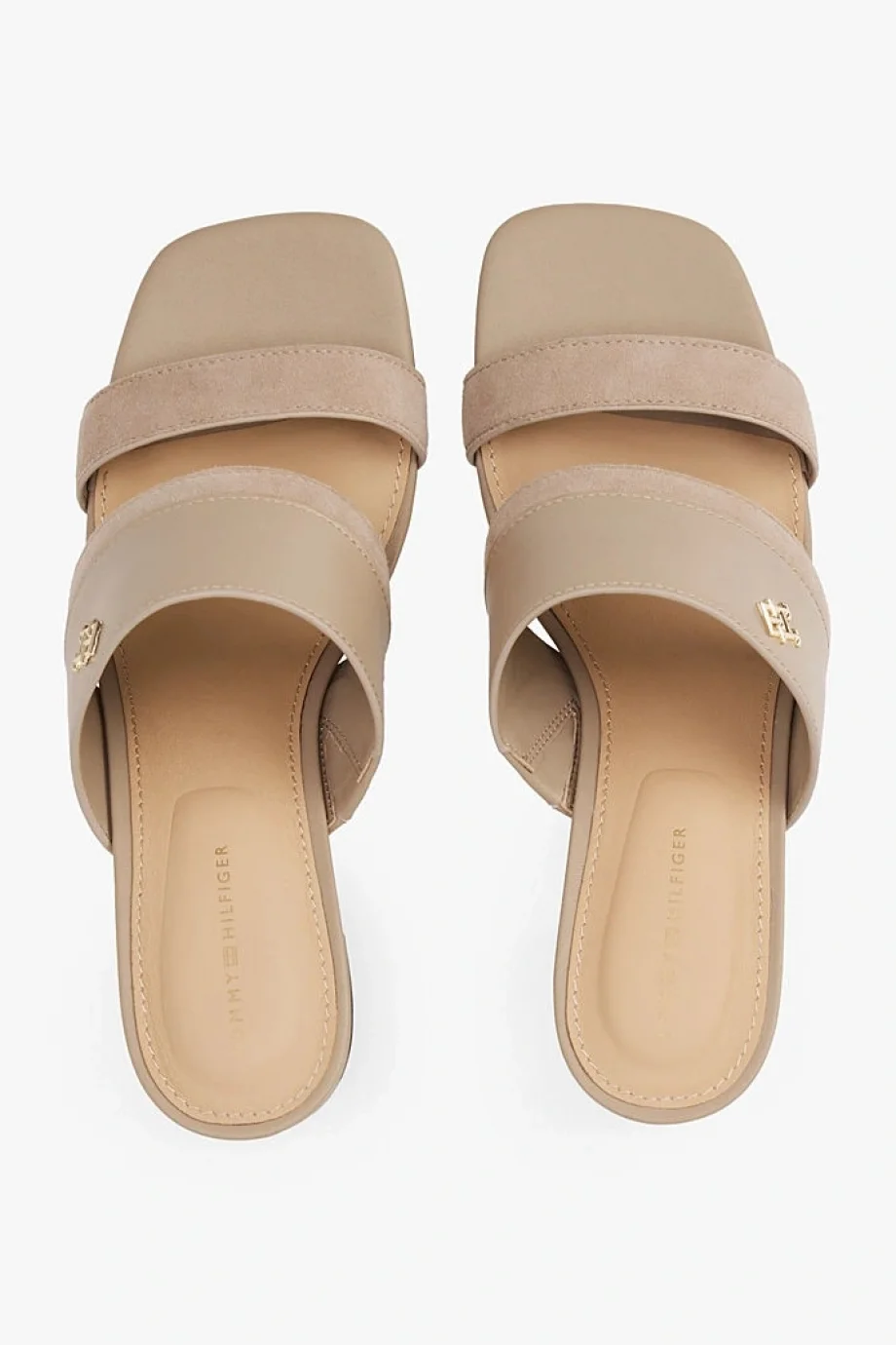 Tommy Hilfiger LEATHER & SUEDE BLOCK HEEL MULE Kadın Terlik FW0FW08530AFE