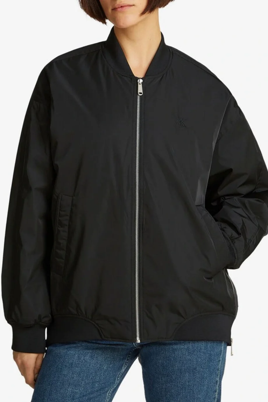 Calvin Klein LONG BOMBER Kadın Siyah Ceket J20J224702-BEH