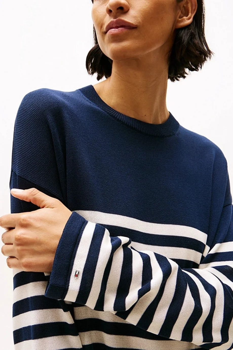 Tommy Hilfiger LYOCELL SILK RLX C-NK LS SWT Kadın  Kazak  WW0WW444760A4