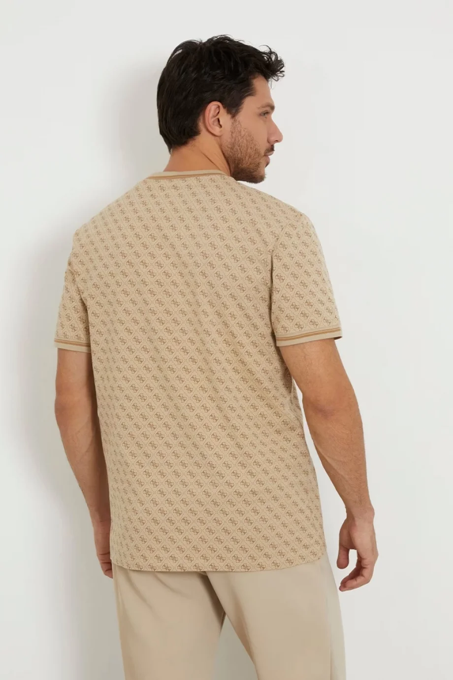 Guess Marshall Erkek Bej Aktif Regular Fit T-Shirt Z2YI05J1314-P13W