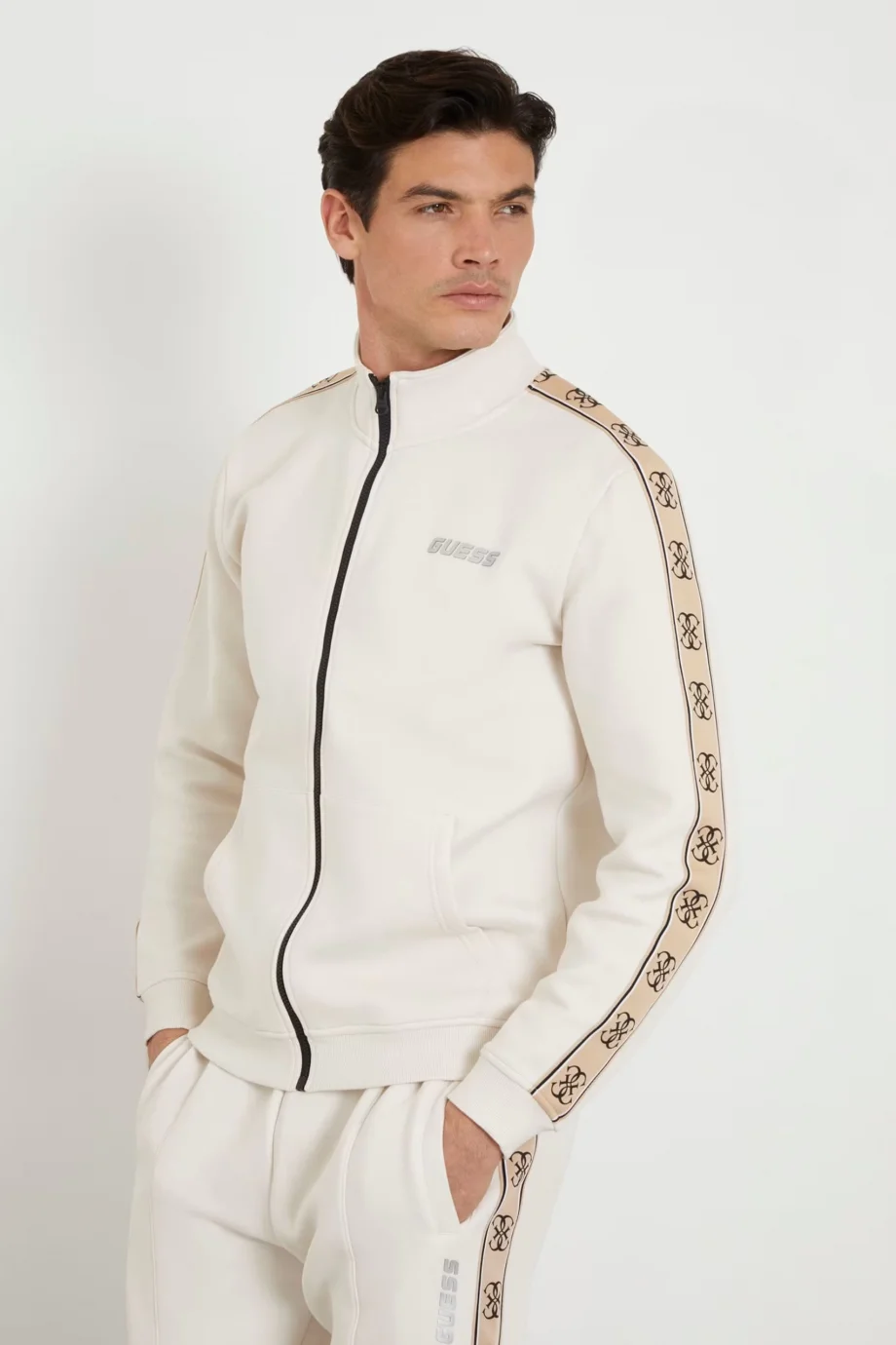 Guess MICKEY FULL ZIP SWEA Erkek Bej Eşofman Üstü Z2YQ10KB3P2-G9L9