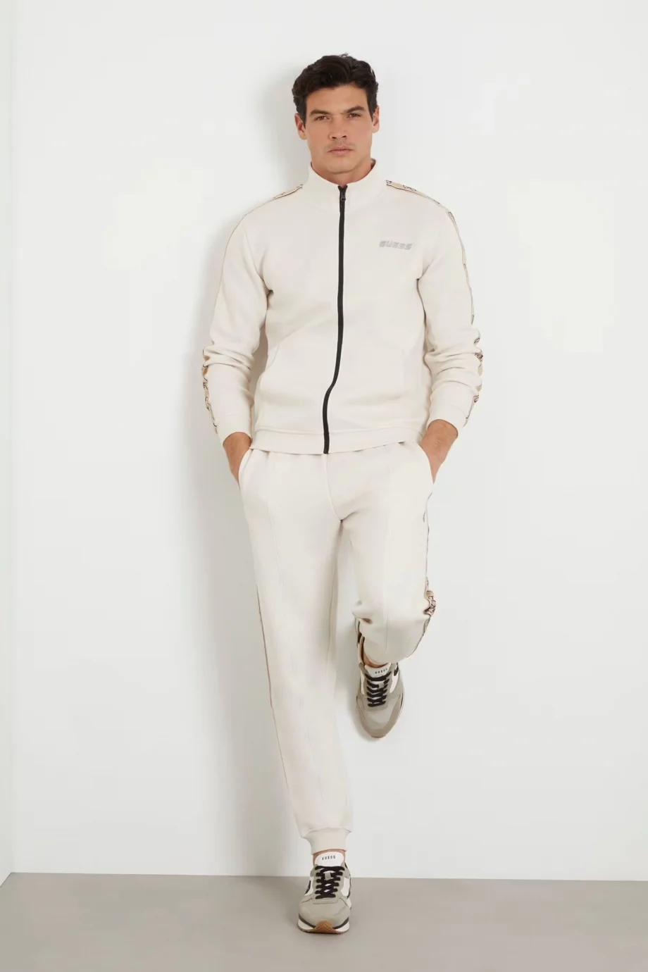 Guess MICKEY FULL ZIP SWEA Erkek Bej Eşofman Üstü Z2YQ10KB3P2-G9L9