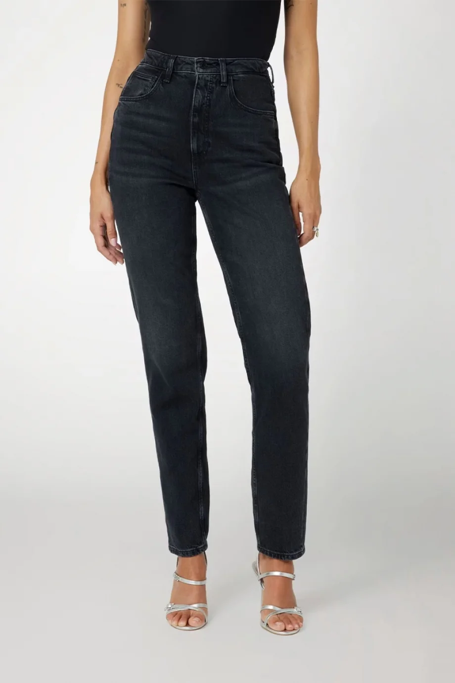 Guess Mom Kadın Siyah Relaxed Fit Jean W2YA21D4QD1-AUBK