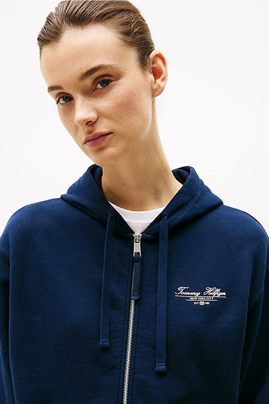 Tommy Hilfiger REG SCRIPT ZIP HOODIE Kadın  Eşofman Üstü WW0WW44632C1G