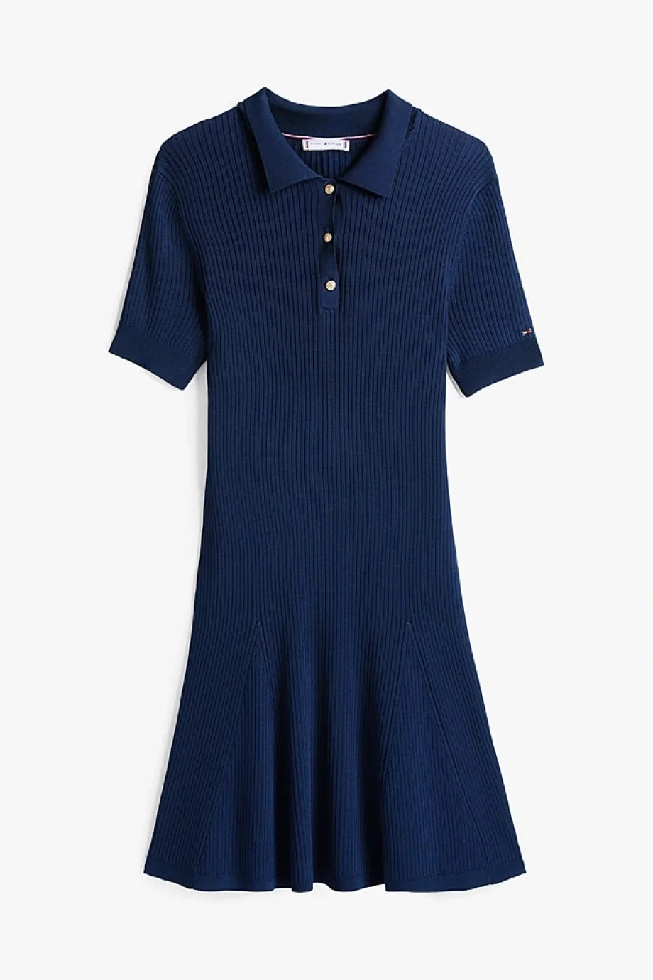Tommy Hilfiger RIB BUTTON F&F POLO SWT DRESS Kadın  Elbise WW0WW45512C1G