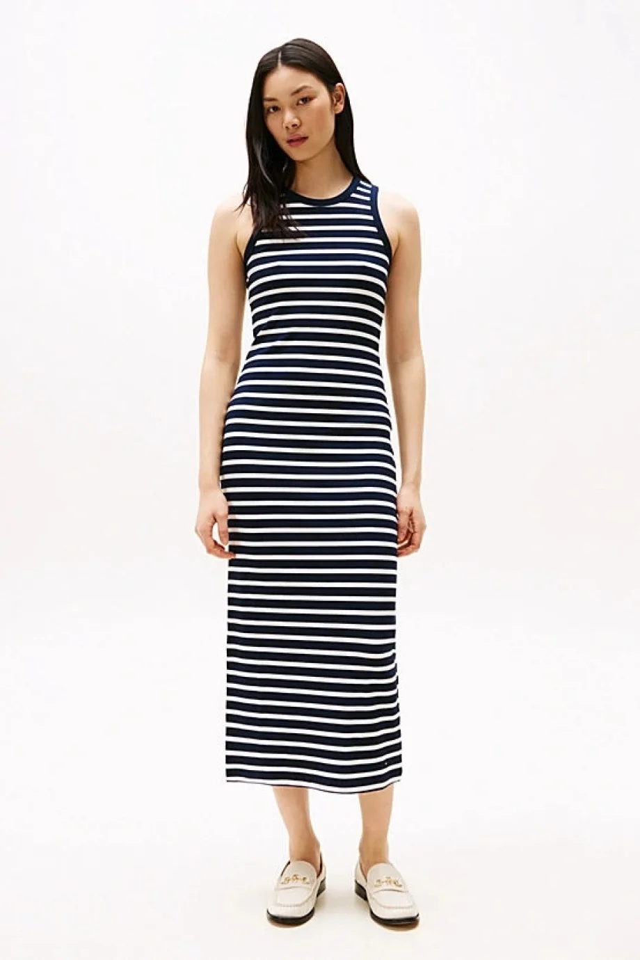 Tommy Hilfiger SLIM 5X2 RIB MIDI DRESS NS Kadın Elbise WW0WW388380X4