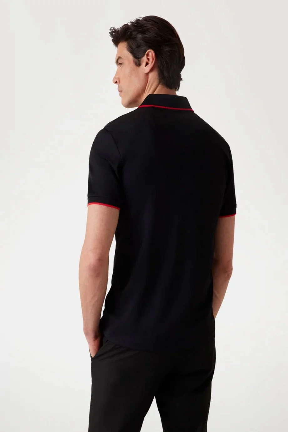 Guess New Tech Erkek Siyah Slim Fit Polo T-Shirt M4YP35KCBM0-JBLK