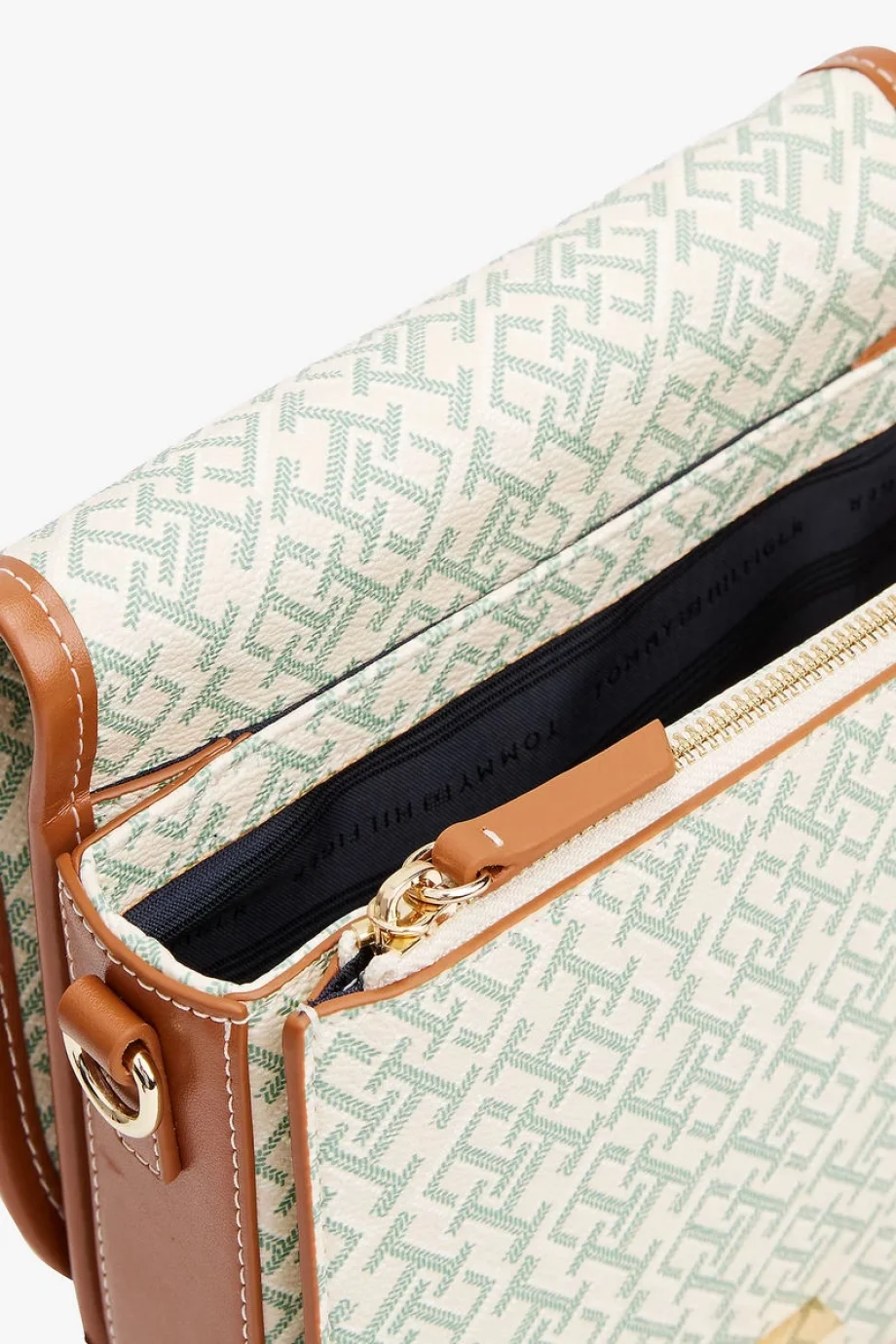 Tommy Hilfiger TH MONOPLAY LEATHER SADDLE BAG Kadın YEŞİL Çapraz Çantaı AW0AW17414L3H