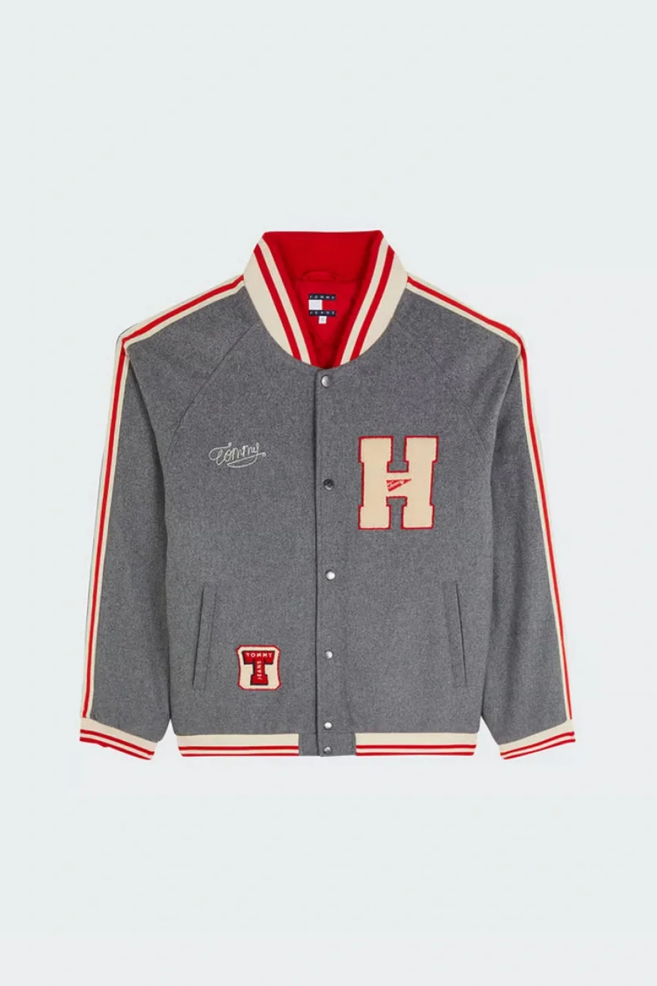Tommy Hilfiger TJM WOOL VARSITY BOMBER Erkek gri Ceket DM0DM21268P0U
