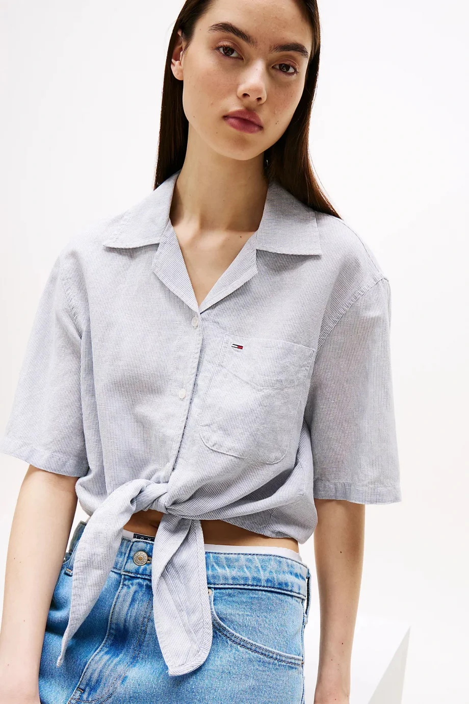 Tommy Hilfiger TJW CRP LINEN SS SHIRT Kadın  Gömlek DW0DW202860A8