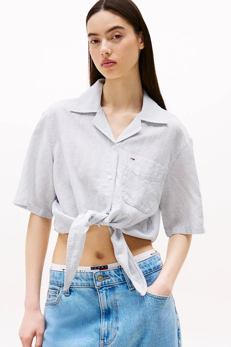 Tommy Hilfiger TJW CRP LINEN SS SHIRT Kadın  Gömlek DW0DW202860A8