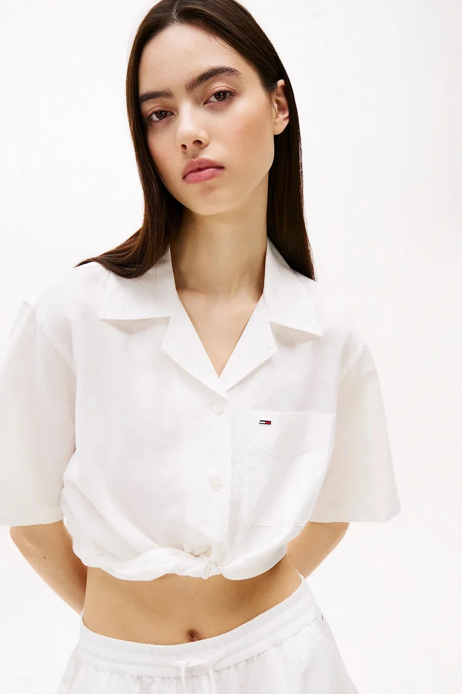 Tommy Hilfiger TJW CRP LINEN SS SHIRT Kadın  Gömlek DW0DW20286YBL