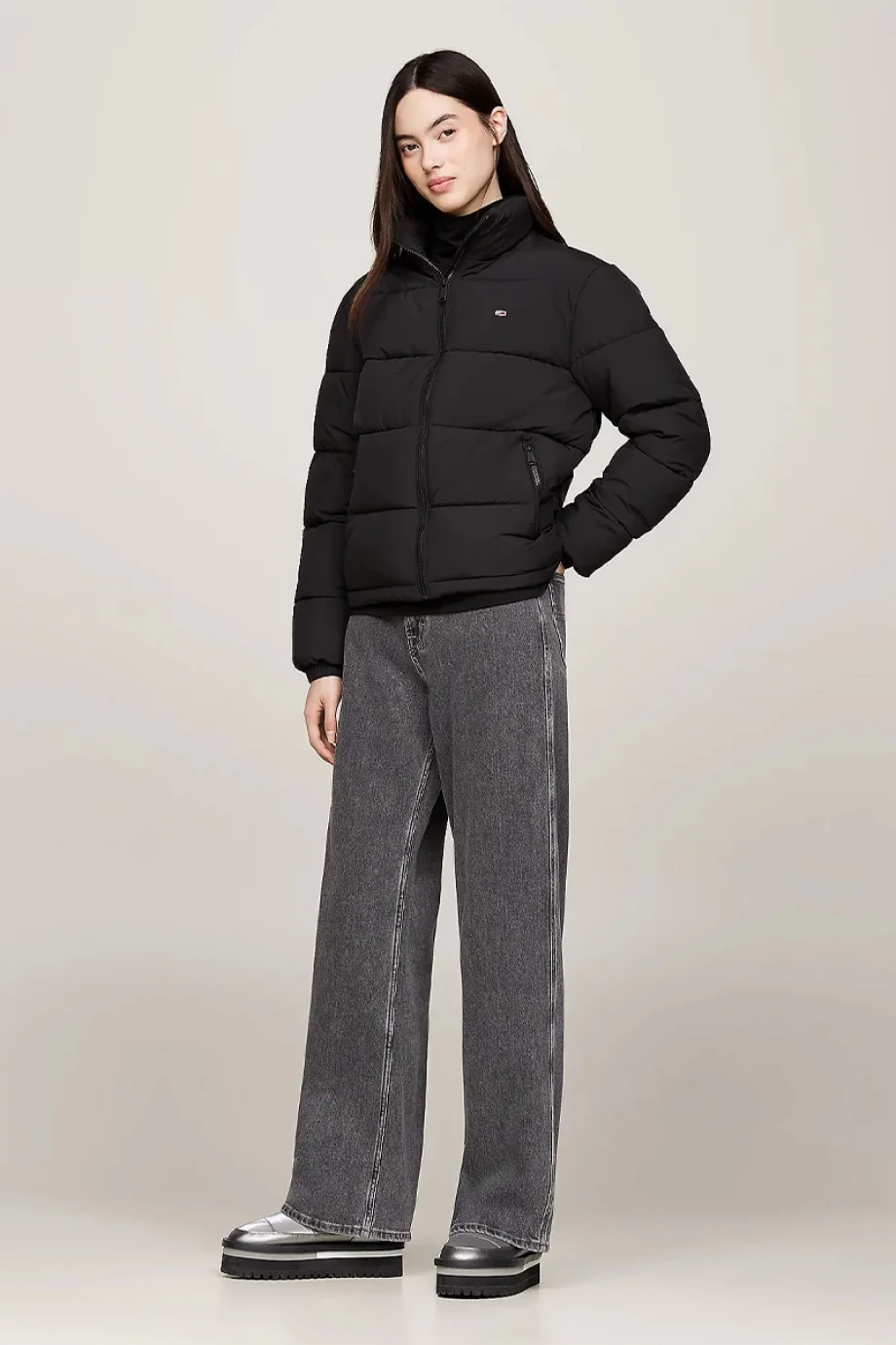 Tommy Hilfiger TJW NYLON FLATFORM BOOT WL Kadın Metalik Gri Bot EN0EN02689TRH