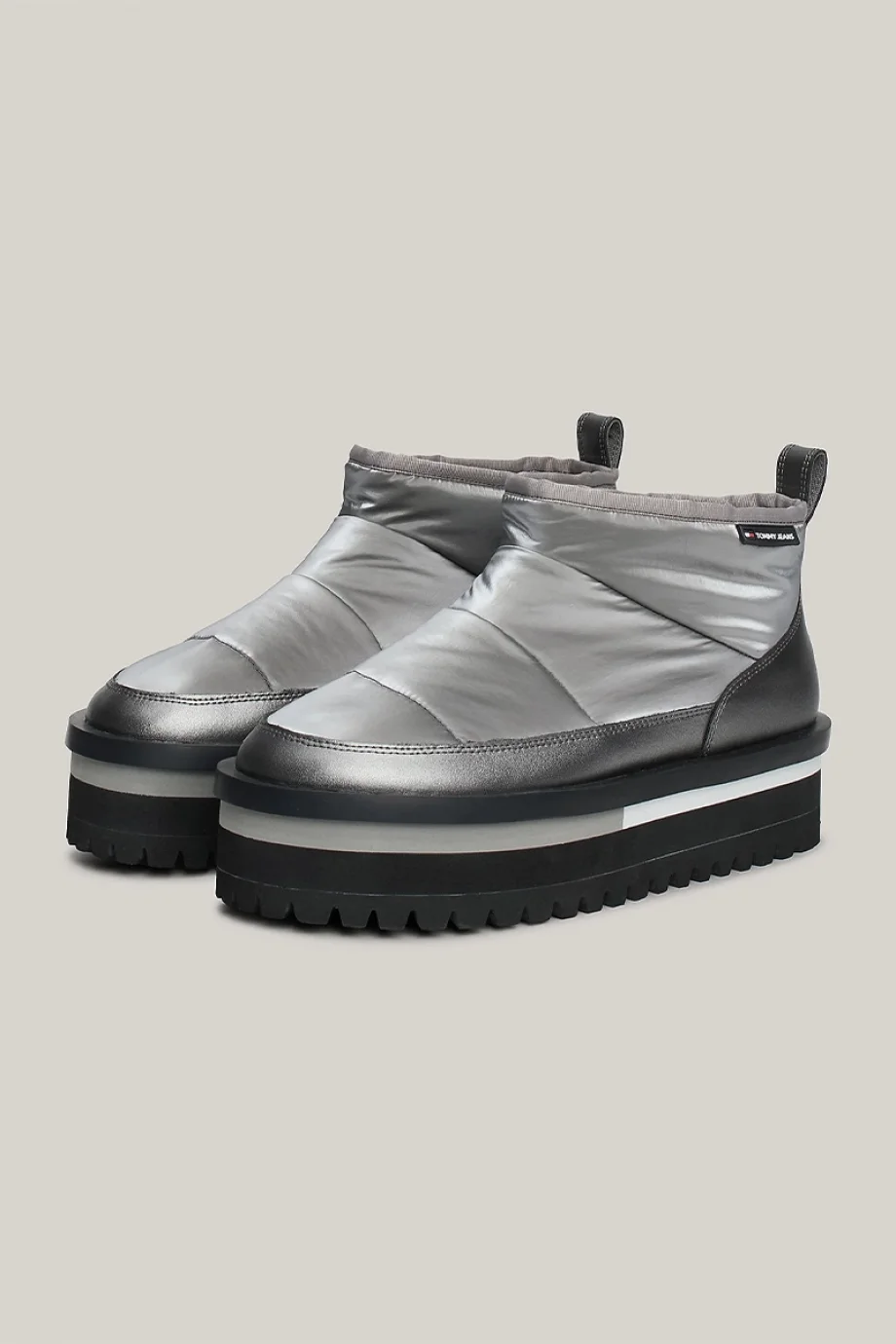 Tommy Hilfiger TJW NYLON FLATFORM BOOT WL Kadın Metalik Gri Bot EN0EN02689TRH