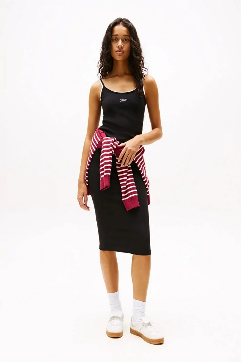 Tommy Hilfiger TJW SCRIPT STRAP MIDI DRESS EXT Kadın Elbise DW0DW20330BDS