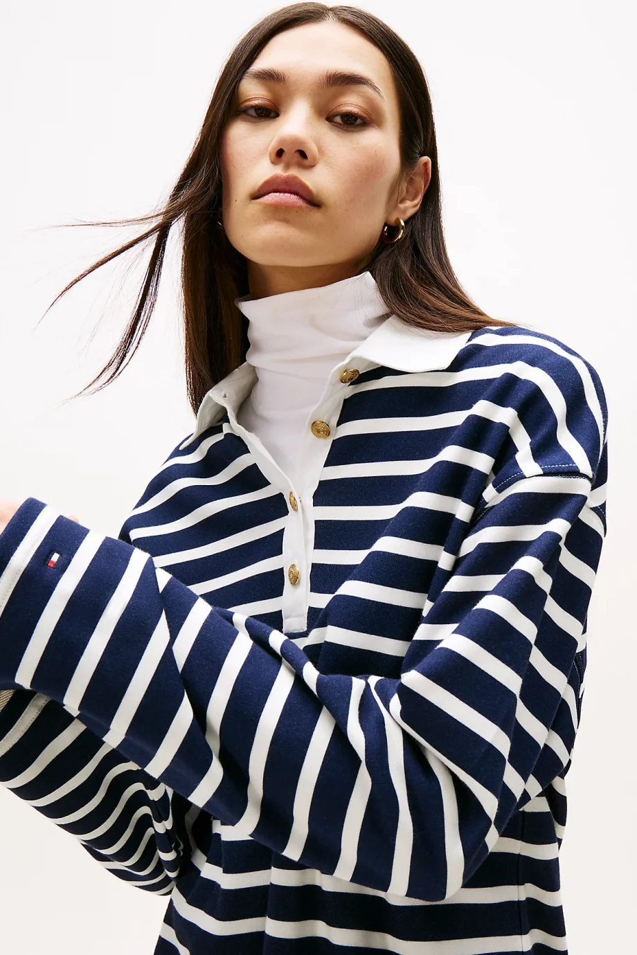 Tommy Hilfiger Altın Düğmeli Rugby Penye Kadın Elbise WW0WW483920Y7