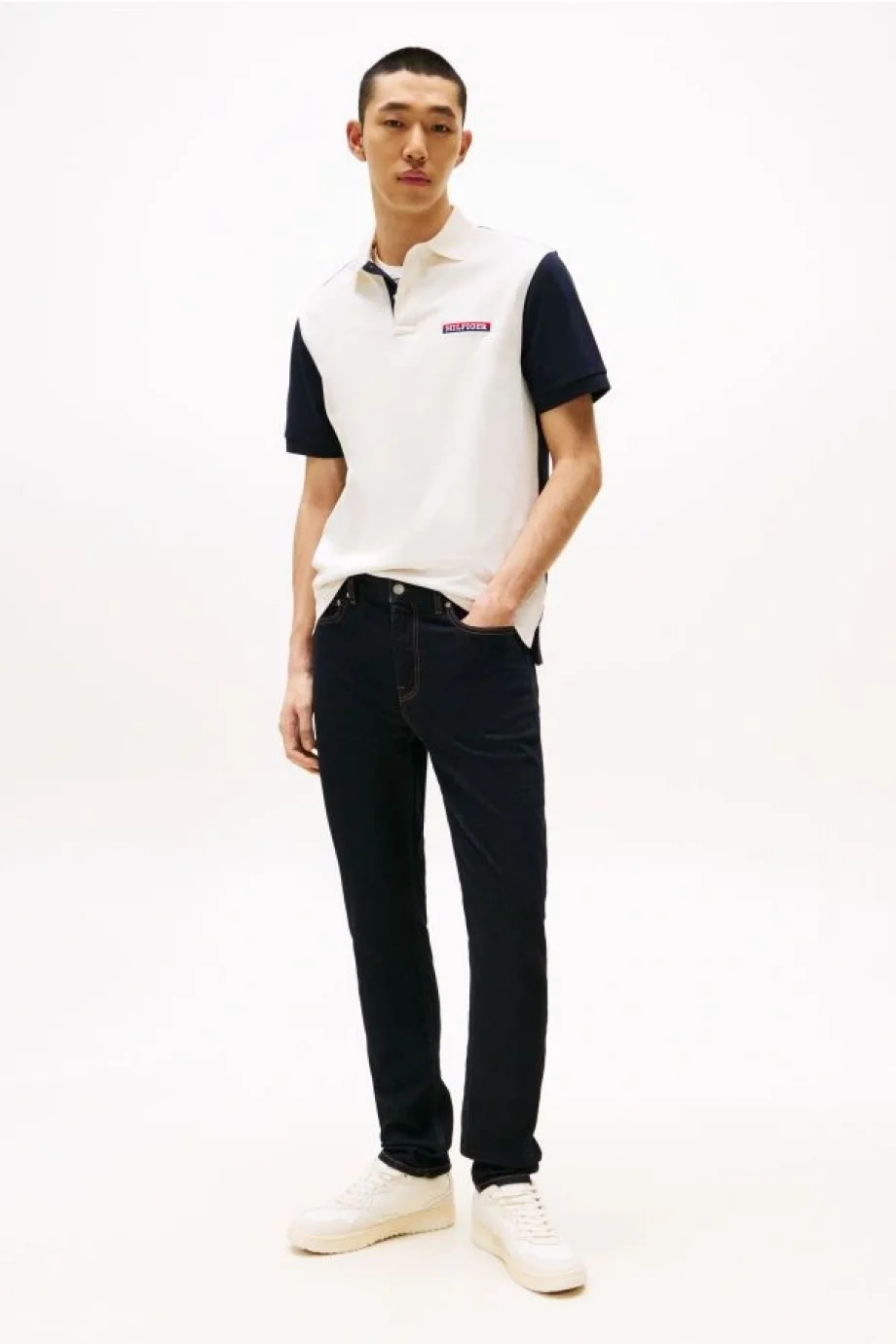 Tommy Hilfiger ARCHIVE COLORBLOCK POLO Erkek Beyaz T-shirt MW0MW405910FA