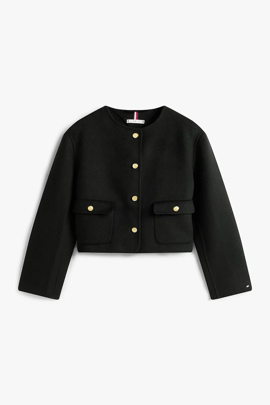 Tommy Hilfiger Çift Taraflı Yün Karışımlı Normal Kesim Kadın Siyah  Ceket WW0WW47446BDS