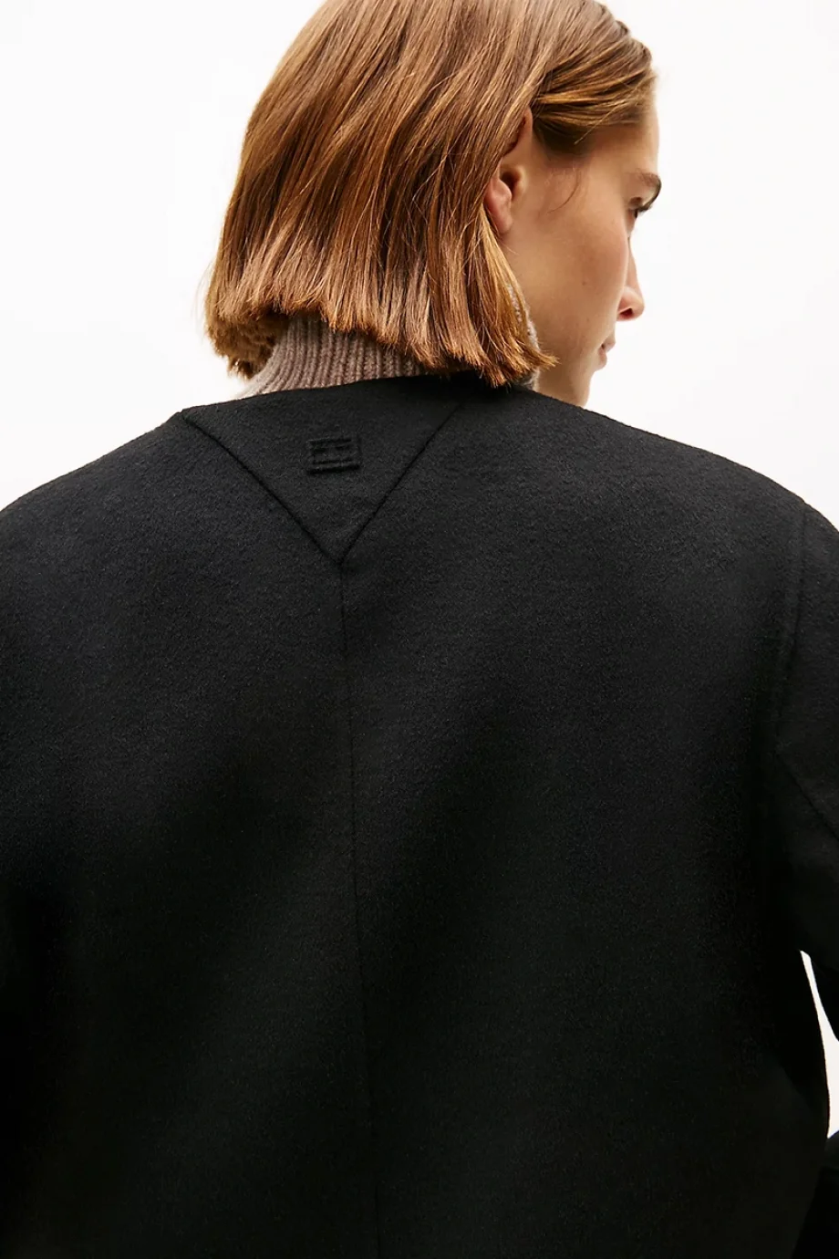 Tommy Hilfiger Çift Taraflı Yün Karışımlı Normal Kesim Kadın Siyah  Ceket WW0WW47446BDS