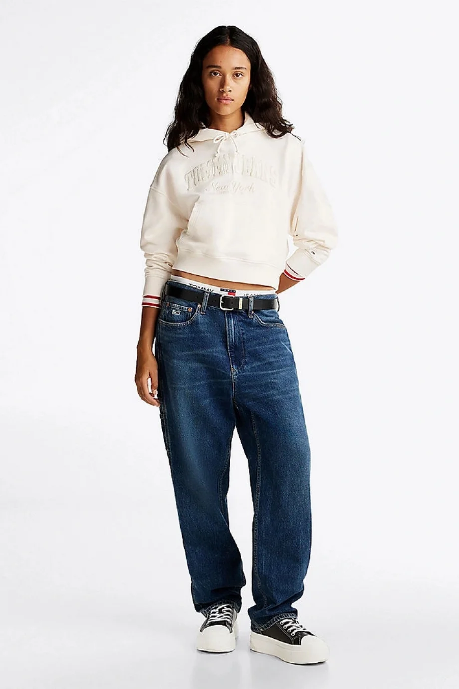 Tommy Hilfiger TJW FOXING VULC LC LEATHER Kadın Siyah Sneaker EN0EN02714BDS