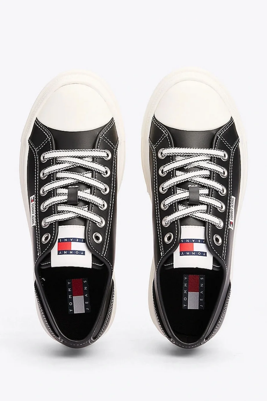 Tommy Hilfiger TJW FOXING VULC LC LEATHER Kadın Siyah Sneaker EN0EN02714BDS