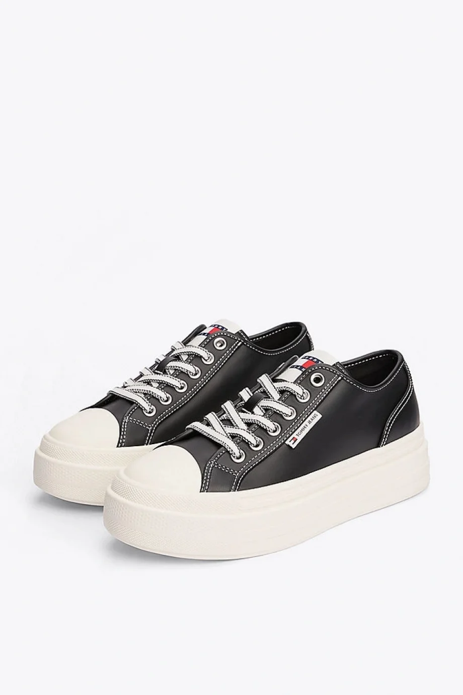 Tommy Hilfiger TJW FOXING VULC LC LEATHER Kadın Siyah Sneaker EN0EN02714BDS