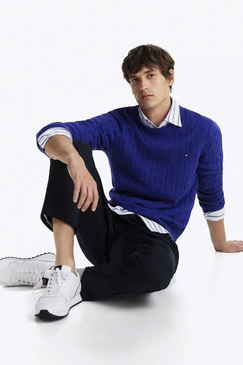 Tommy Hilfiger NEW RUNNER EVA MIX LTH FLAG Erkek beyaz Sneaker FM0FM05453YBS