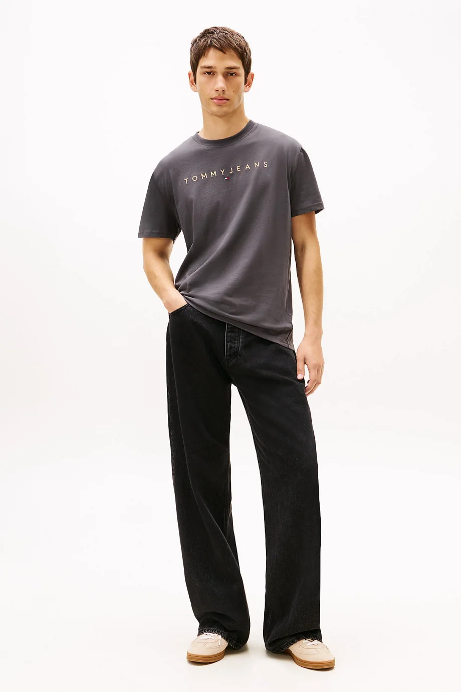 Tommy Hilfiger Erkek Gri Regular Fit T-Shirt