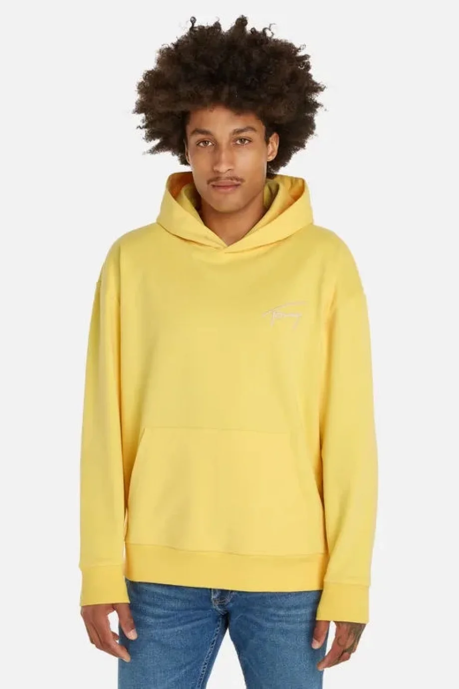 Tommy Hilfiger TJM RLX SIGNATURE HOODIE EXT Erkek Sarı Sweatshirt DM0DM17990ZHO