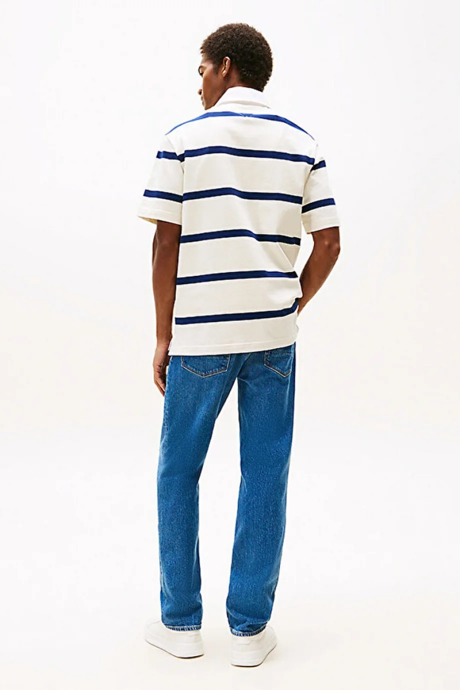 Tommy Hilfiger Erkek Kısa Kollu Klasik Kesim Rugby Mavi T-shirt MW0MW395650A4