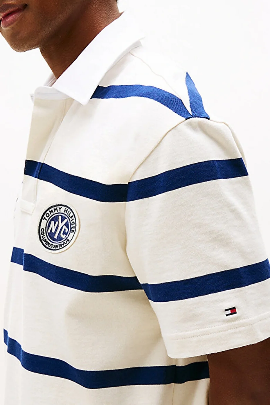 Tommy Hilfiger Erkek Kısa Kollu Klasik Kesim Rugby Mavi T-shirt MW0MW395650A4