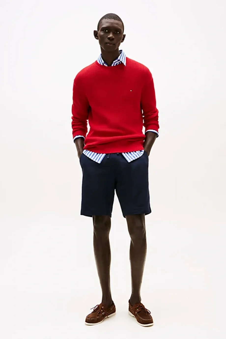 Tommy Hilfiger Erkek Klasik Penye Mavi  Şort MW0MW37240DW5