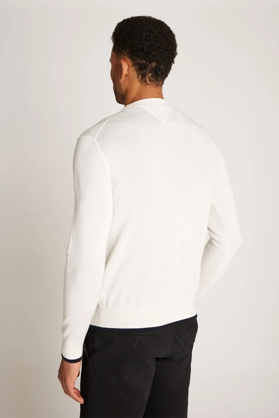 Tommy Hilfiger GRAPHIC  COTTON CREW Erkek krem Kazak MW0MW38336Z00