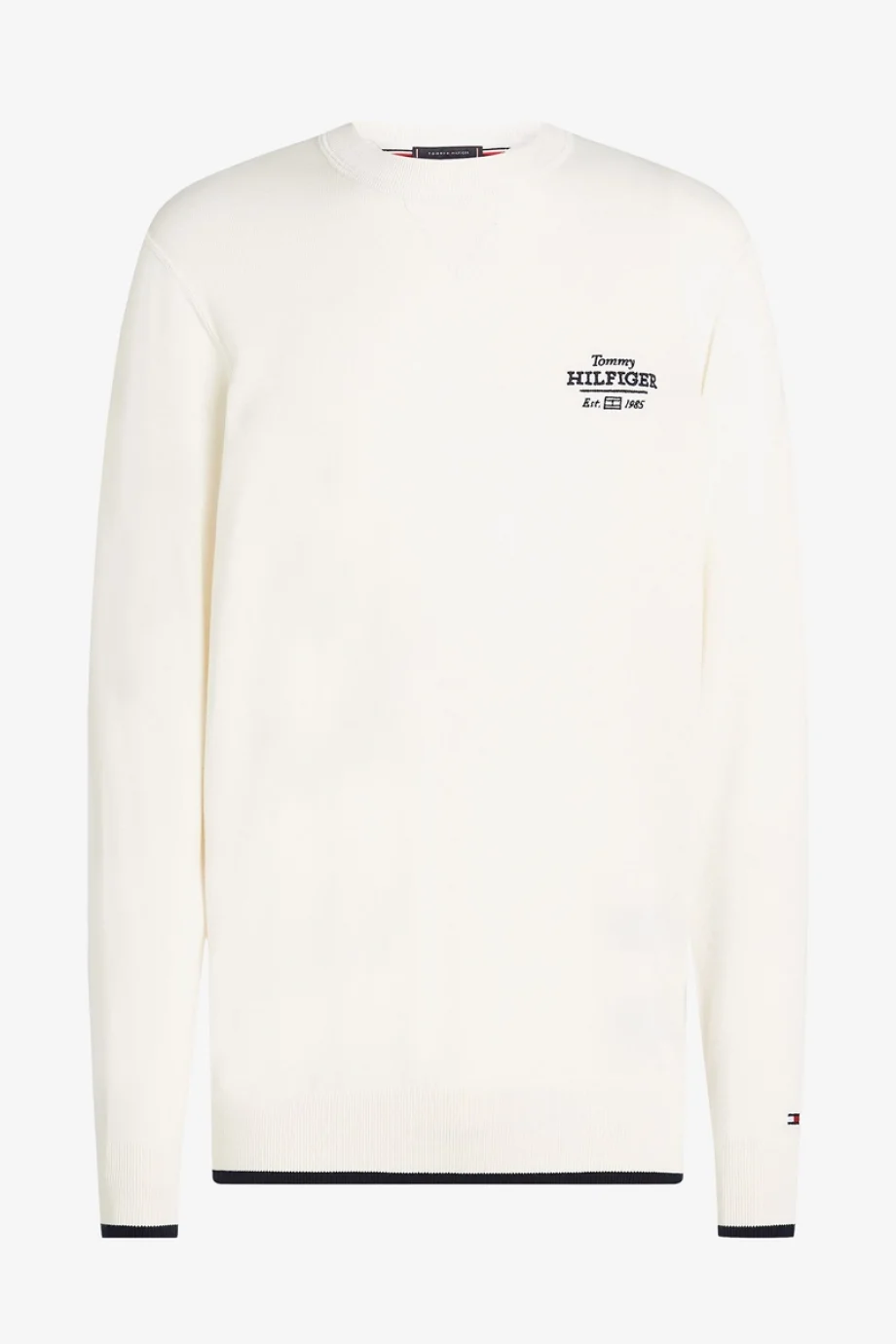 Tommy Hilfiger GRAPHIC  COTTON CREW Erkek krem Kazak MW0MW38336Z00