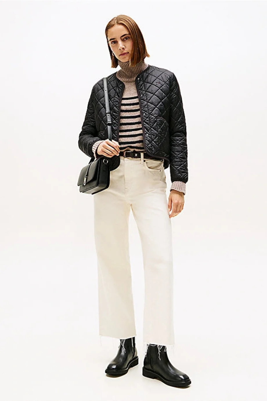 Tommy Hilfiger Hafif Dolgulu Normal Kesim Kapitone Kadın Siyah Ceket WW0WW47290BDS