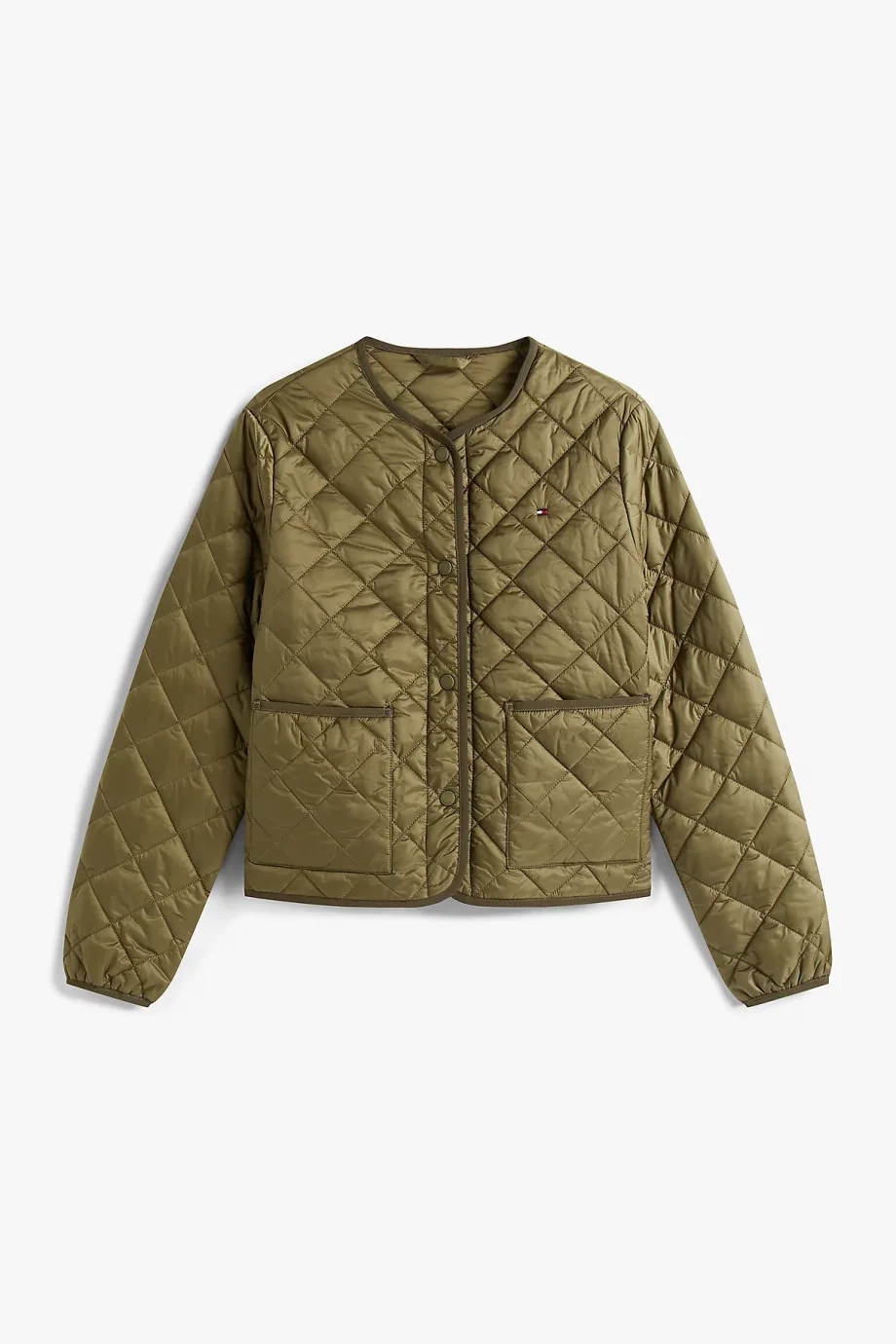 Tommy Hilfiger Hafif Dolgulu Normal Kesim Kapitone Kadın Yeşil Ceket WW0WW47290MSH