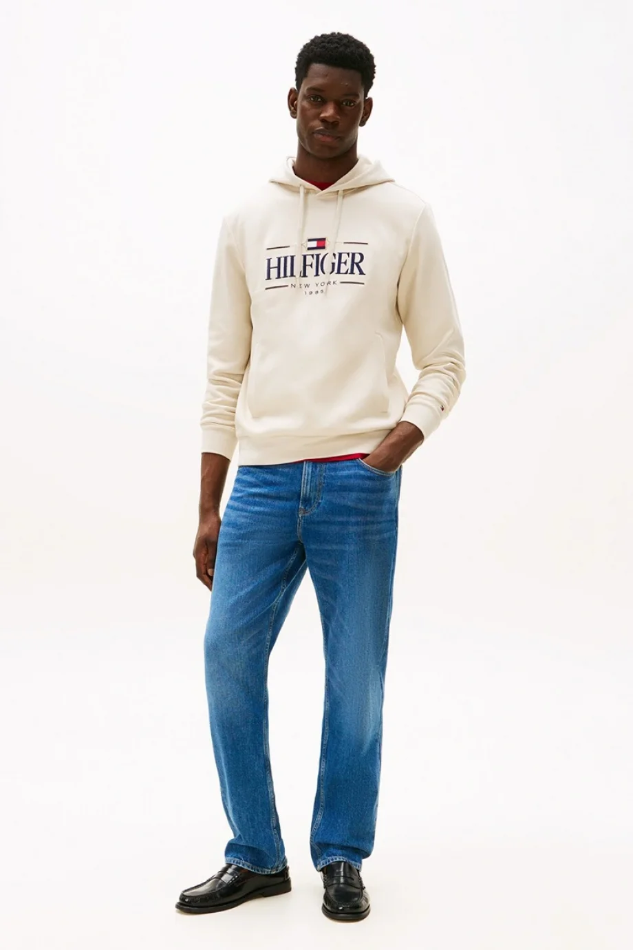 Tommy Hilfiger ICON HILFIGER HOODIE Erkek Bej Sweatshirt MW0MW39586ACG