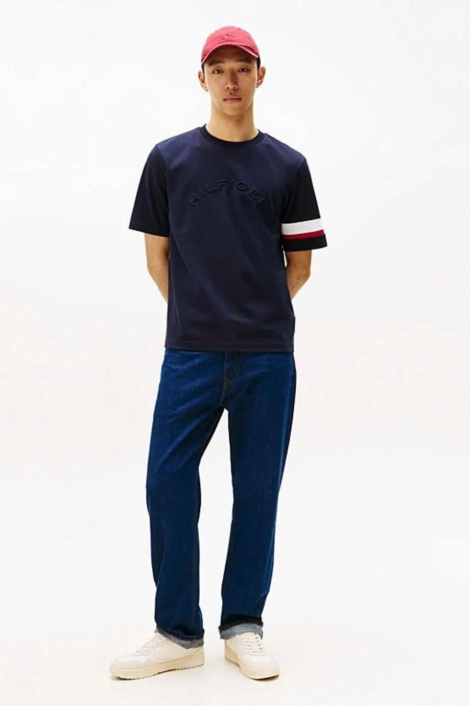 Tommy Hilfiger İkonik Renk Bloklu Eklemeli Erkek Mavi T-shirt MW0MW40018DW5